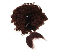 AKOOSY Afro Wig and Fake Mustache Set for Men Reusable Pirate Beard Costume Accessory Curly Brown Hairstyle and Beard Kit for Halloween Themed Parties Dance Events and Comfortable Design