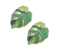 AKOOSY Alloy Leaf Shape Ear Studs for Women, 1 Pair Lightweight Summer Fashion Ear Decorations, Trendy Casual Style Earrings
