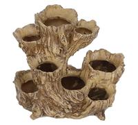 AKOOSY Artificial Driftwood Planter for Small Plants and Succulents, Portable Resin Tree Root Design with Eight Holes, Healthy Root Breathing, for Outdoor Patios and Plant Arrangements