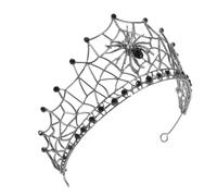 AKOOSY Baroque Spider Web Bridal Hair Crown Alloy Gothic Wedding Headpiece for Bride Masquerade Costume Party Accessories