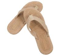 AKOOSY Beach Slippers for Women Imitation Straw Slippers for Seaside Relaxation Flat Sandals Lightweight for Beach Walks