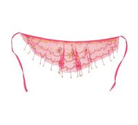AKOOSY Beaded Belly Veil with Sequins Sheer Mesh Tassel Fringe Women Tribal Dance Mask for Halloween Carnival Prom Party Privacy-boosting Radiant Performance Accessory