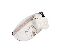 AKOOSY Bear Pattern Waist Pack Fanny Pack Soft Plush Waist Pouch with Bear Keychain Casual Travel Cartoon Embroidery White Color