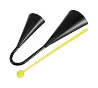 AKOOSY Binaural Agogo Bells for Toddlers Two Tone Traditional Percussion Instrument Sturdy Rustic Iron Cowbell with Plastic Stick Early Music Education Tool