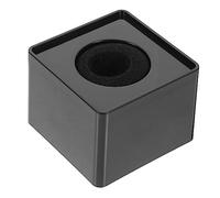 AKOOSY Black ABS Microphone Cube for Interview Mic, Square Handheld Mic Logo Flag Station, Sturdy Hard Plastic, Engravable Logo, Portable for Professional Advertising Use