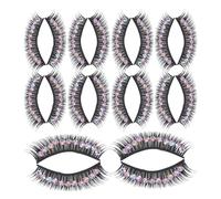 AKOOSY Black Dramatic False Eyelashes Long Fiber 10 Pairs Makeup Lash Decor for Club and Stage Performance Ideal for Beginners