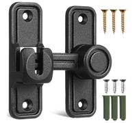 AKOOSY Black Zinc Alloy Door Bolt Lock with Versatile Mounting Options and Easy Operation, Gate Flip Latch for Security and Privacy, for Doors, Gates, and Fences