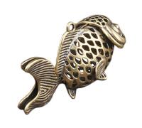 AKOOSY Brass Fish Figurine Vintage Small Fish Figure Sculpture for Home Office Garden Decor Charming Ornamental Decoration with Fine Detail for Rustic Modern Styles