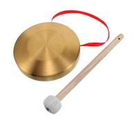AKOOSY Brass Small Gong 15cm Mini Handheld Gong with Wooden Mallet, Alloy Craft Decorative Percussion Instrument, Lightweight Childfriendly Size, for School Music Classes and Team