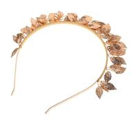 AKOOSY Bridal Hair Hoop Metallic Leaf Headband Wedding Crown Vintage Baroque Style Handmade Tiara for Bride Hair Accessories