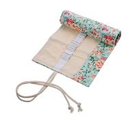 AKOOSY Canvas Pencil Roll-up Case 36 Slots Large Capacity Floral Pattern Pencil Holder Portable Pen Wrap Organizer for Students and Artists