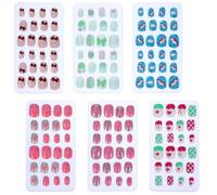 AKOOSY Cartoon False Nails Shiny and Charming 144pcs Press on Nails Full Cover with Detachable Abs Material Will Not Peel or Leave Marks for Parties and Birthday