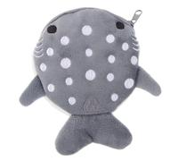 AKOOSY Cartoon Shark Plush Coin Purse Zipper Bag Cute Wallet for Loose Change Keys and Essentials Portable Storage Pouch for Everyday Use Grey
