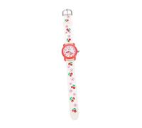 AKOOSY Cartoon Waterproof Children Watch for Girls with Comfortable Silicon Band and Cute Cherry Pattern, Birthday Gift for Students and Boys and Girls with Sturdy Quartz Movement