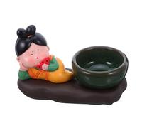 AKOOSY Ceramic Incense Burner Chinese Antique Style Sandalwood Incense Holder for Home Office Yoga Studio Tearoom Vintage Tabletop Censer Ornament with Traditional Craftsmanship
