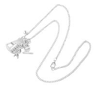 AKOOSY Chemistry Molecule Pendant Necklace with Microscope Charm Clavicle Chain Science Jewelry for Students Teachers Graduation