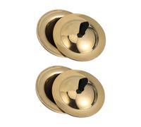AKOOSY Children’s Percussion Finger Cymbals Set, 2 Pairs Mini Copper Finger Zills 5.5cm with Elastic Bands, Rhythm Instrument for Boys and Girls Music Play and Belly Dancing Random Color