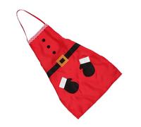 AKOOSY Christmas Apron for Women Sleeveless Santa Claus Design Festive Kitchen Smock with Red Waistband Easy Clean Material for Holiday Cooking Baking and Christmas Dinner Celebration