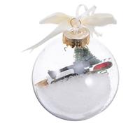 AKOOSY Christmas Ornament Ball Plastic Tree Decorations Clear Snow Globe Bauble with Snowflake Pattern Hanging Xmas Tree Decoration for Holiday Wedding Party Seasonal Decor