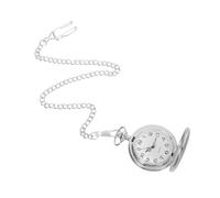 AKOOSY Classic Mechanical Hand-Winding Pocket Watch with Chain for Men Retro Engraved Large Silver Dial Accurate Timekeeping for Weddings Parties and Special Occasions
