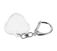 AKOOSY Clear Heart Shaped Guitar Pick Holder Keychain Transparent Storage Box for Standard Guitar Picks Portable Protective Case for Music Classes and Daily Practice