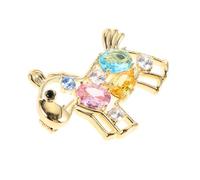 AKOOSY Colorful Crystal Horse Brooch Lightweight Cartoon Lapel Pin for Dress and Coat Elegant Year Horse Accessory with Smooth Finish Multipurpose Bag and Scarf Decoration for Women