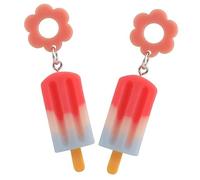 AKOOSY Colorful Resin Ice Cream Drop Earrings for Women and Teen Cute Dessert Jewelry Lightweight Fashion Accessories for Birthday Wedding Festival