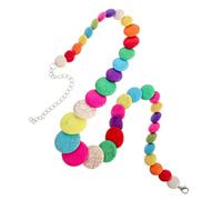 AKOOSY Colorful Stone Beach Necklace for Women Handmade Boho Choker Jewelry with Vibrant Multicolor Stones Summer Accessory for Parties Travel and Dates Eye-catching Collarbone Highlight