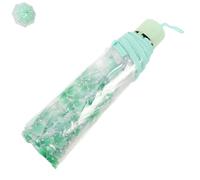 AKOOSY Compact Folding Umbrella with Pvc Canopy, Stylish Cherry Blossom Pattern, Threefold Structure, Easy Storage, Wind-resistant for Women Professionals on Rainy Days