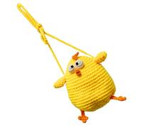 AKOOSY Cute Cartoon Chick Coin Purse Crossbody Bag Woven Shoulder Wallet for Mini Crochet Chick Design for Everyday Use and Practical Accessory