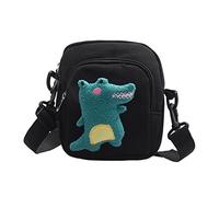 AKOOSY Dinosaur Canvas Small Bag Cute Lady Purse Handbag for Women Mini Messenger Shoulder Bag Dinosaur Pattern for Daily Use Casual Outings