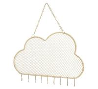 AKOOSY Earring Stand Display Rack Cloud Shape Metal Jewelry Organizer Gold Color Mesh Design Hanging Ornaments Holder for Home Storage and Display