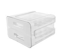 AKOOSY Egg Storage Box Stackable Plastic Drawer Type Organizer for Fridge Shelf Fresh Eggs Holder for Refrigerator