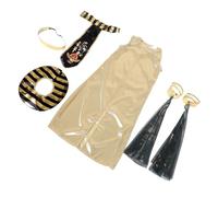 AKOOSY Egyptian Cosplay Costume for Easy Wear Dress-up Outfit with Collar Armband Headband Fade-resistant Colors Comfortable Fit for Halloween Parties and Pretend Play