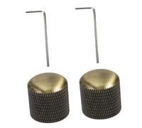 AKOOSY Electric Guitar Volume Knobs Set with Hole, Professional Bass Instrument Tone Control Knobs in Antique Bronze, Includes Adjustable Wrench for Guitar and Bass Accessories