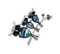 AKOOSY Elegant Alloy Owl Brooch Pin for Women and Decorative Dress Accessory with Shell Material Multi Purpose Clothes Ornament for Sweaters Jackets Coats Wedding and Party Wear