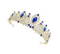 AKOOSY Elegant Blue Crystal Alloy Tiara Headband with Shining Surface, Jewelry Ornament and Clothing Accessory for Family Gatherings and Christmas Parties