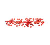 AKOOSY Elegant Red Crystal Bridal Hair Headpiece Teardrop Flower Design, Glass and Metal Material, Gentle on Hair and Versatile Use, for Evening Parties and Ceremonies