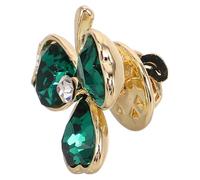 AKOOSY Elegant Shamrock Brooch Pin with Alloy and Glass Material, Secure and Reliable Decorative Safety Pin for Casual and Formal Occasions, Stylish St Patricks Day Accessory