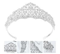 AKOOSY Elegant Silver Alloy Rhinestone Bridal Tiara Crown Headdress, Beautiful Wedding Headpiece Decoration for Bride and Bridesmaids, for Valentine's Day