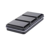 AKOOSY Empty Watercolor Tin Box 12 Compartments Small Portable Paint Palette for Artists and Students Black Metal Storage Case for Travel Painting