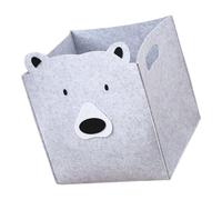 AKOOSY Felt Laundry Bin and Clothes Organizer Large Capacity Grey Bear Design Felt Storage Basket Multi-use Toy and Sundries Organizer for Nursery and Closet Storage