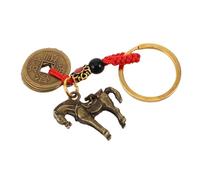 AKOOSY Feng Shui Brass Car Pendant with Five Emperor Coins Elegant Rearview Mirror Hanging Ornament for Wealth and Luck Intricate Craftsmanship Car Mirror Decor Accessory