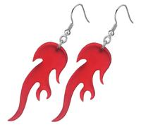 AKOOSY Flame Dangle Drop Earrings Red Punk Fire Jewelry Creative Pendant Earrings for Women Halloween Birthday Christmas Accessory