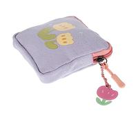 AKOOSY Flower Coin Purse Small Storage Pouch for Sanitary Pads Portable Change Bag Cute Design for School Supplies and Daily Use