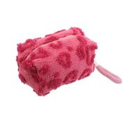AKOOSY Fluffy Makeup Cosmetic Bag: Large Capacity Travel Make Up Pouch for Women Girls Portable Toiletry Organizer with Heart Pattern