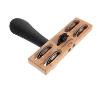 AKOOSY Foot Heel Tambourine Double Row Metal Jingles Small Percussion Instrument for Band Accompaniment and Cajon Drummers, Foot Percussion Musical Instrument with Bells