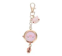 AKOOSY Girls Fob Watch Hanging Nurse Pocket Watch Cute Pink Pig Design with Key Ring Clasp for Students and Nurses Includes Spare Battery