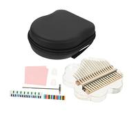 AKOOSY Glass Kalimba Thumb Piano 17-tone Finger Piano Rainbow Clover Pattern and Deluxe Set, Portable Musical Instrument for Music Lovers and Beginners at Home