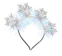 AKOOSY Glitter Snowflakes Headband Christmas Hair Accessory for Women Lightweight Festive Party Wear Elegant Silver Snowflake Design for Holiday Celebrations